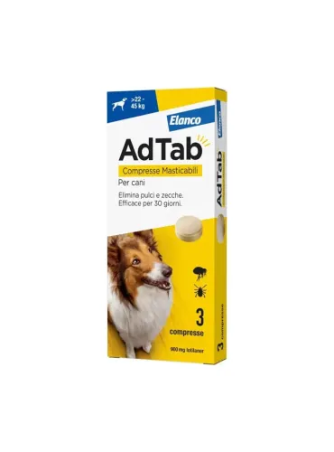 Adtab Elanco 900 mg 3 Compresse Masticabili per Cani 22-45 kg