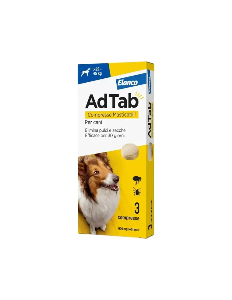 Adtab Elanco 900 mg 3 Compresse Masticabili per Cani 22-45 kg