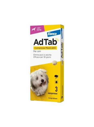 Adtab Elanco 112 mg Compresse Masticabili per Cani 2,5-5,5 kg