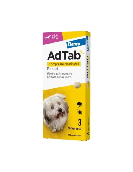 Adtab Elanco 112 mg Compresse Masticabili per Cani 2,5-5,5 kg
