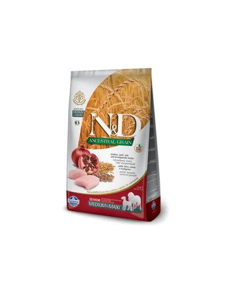 Farmina ned low grain cane senior medio maxi farro avena pollo e melograno 12 kg Farmina ned low grain cane senior medio maxi farro avena pollo e melograno 12 kg