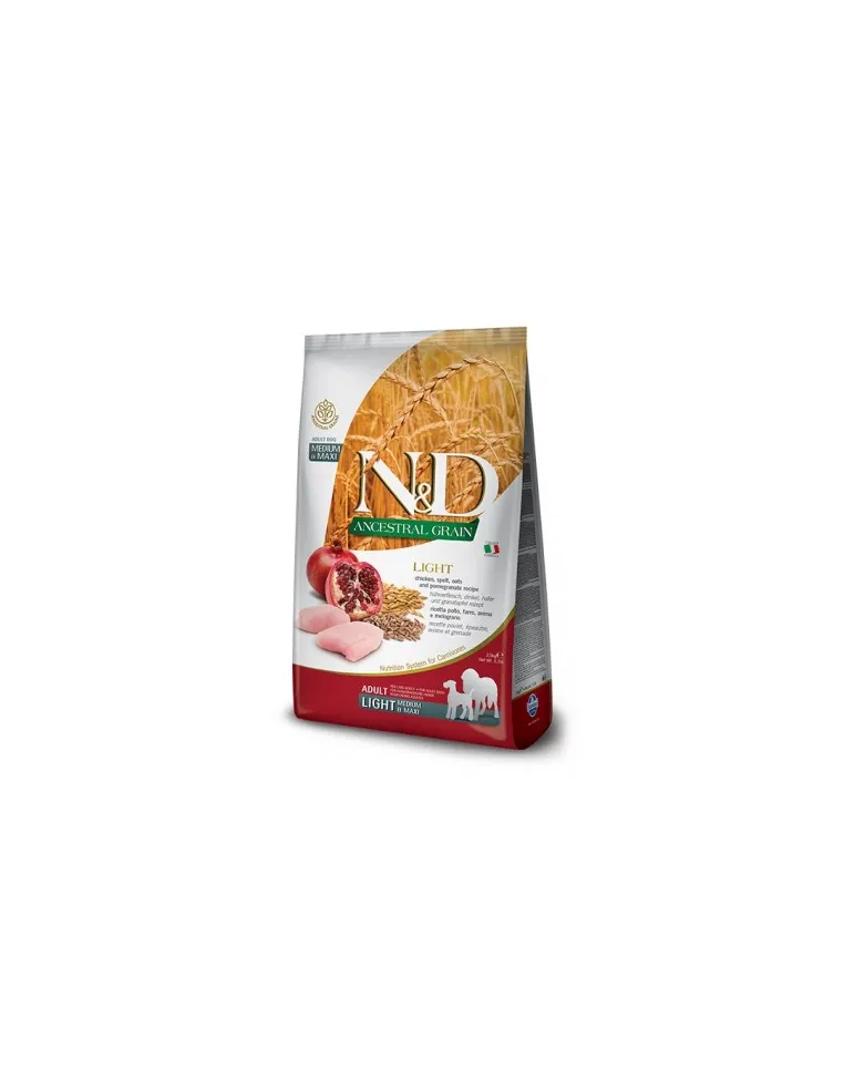 Farmina ned low grain cane light medio maxi farro avena pollo e melograno 12 kg