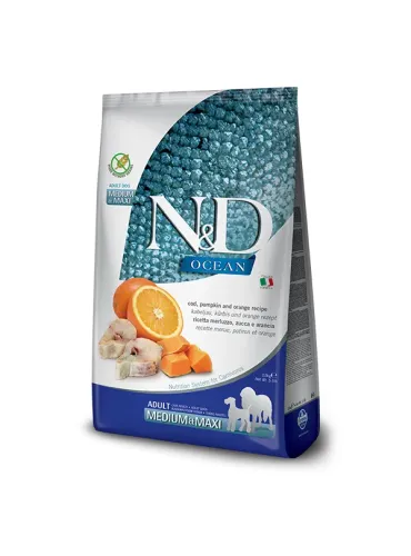 Farmina ned ocean adult medium maxi merluzzo zucca e arancia 12 kg