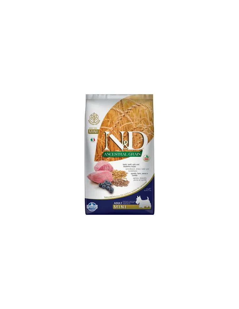 Farmina ned low grain cane mini farro avena agnello mirtillo 800 gr