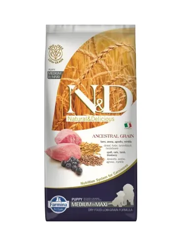Farmina ned low grain cane medium e maxi farro avena agnello mirtillo 2.5 kg
