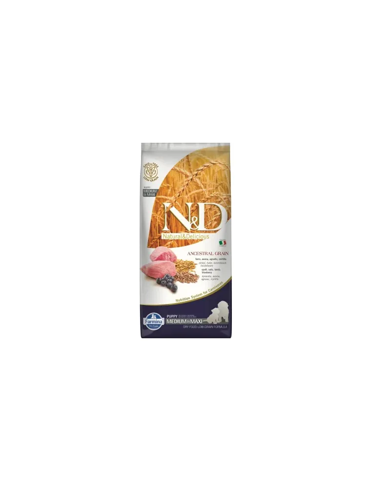 Farmina ned low grain cane medium e maxi farro avena agnello mirtillo 2.5 kg