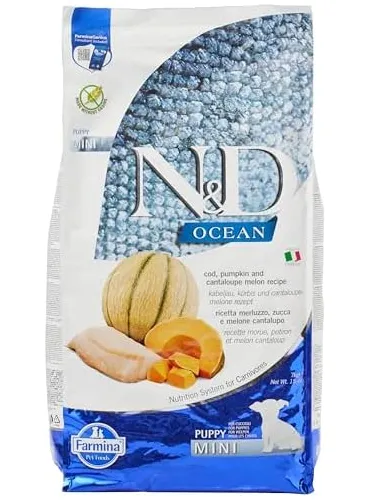 Farmina ned ocean cane puppy mini merluzzo zucca e melone cantalupo 2,5 kg