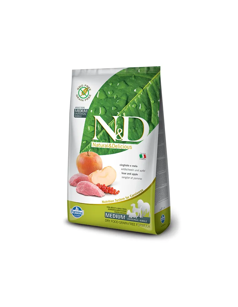 Farmina ned prime cane adult medium maxi cinghiale e mela 12 kg