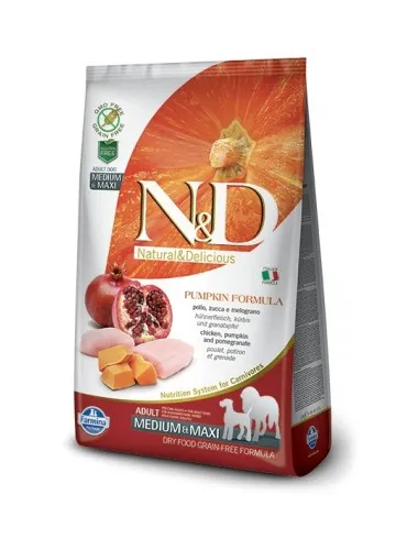 Farmina ned pumpkin grain free adult medio maxi pollo zucca e melograno 2,5 kg