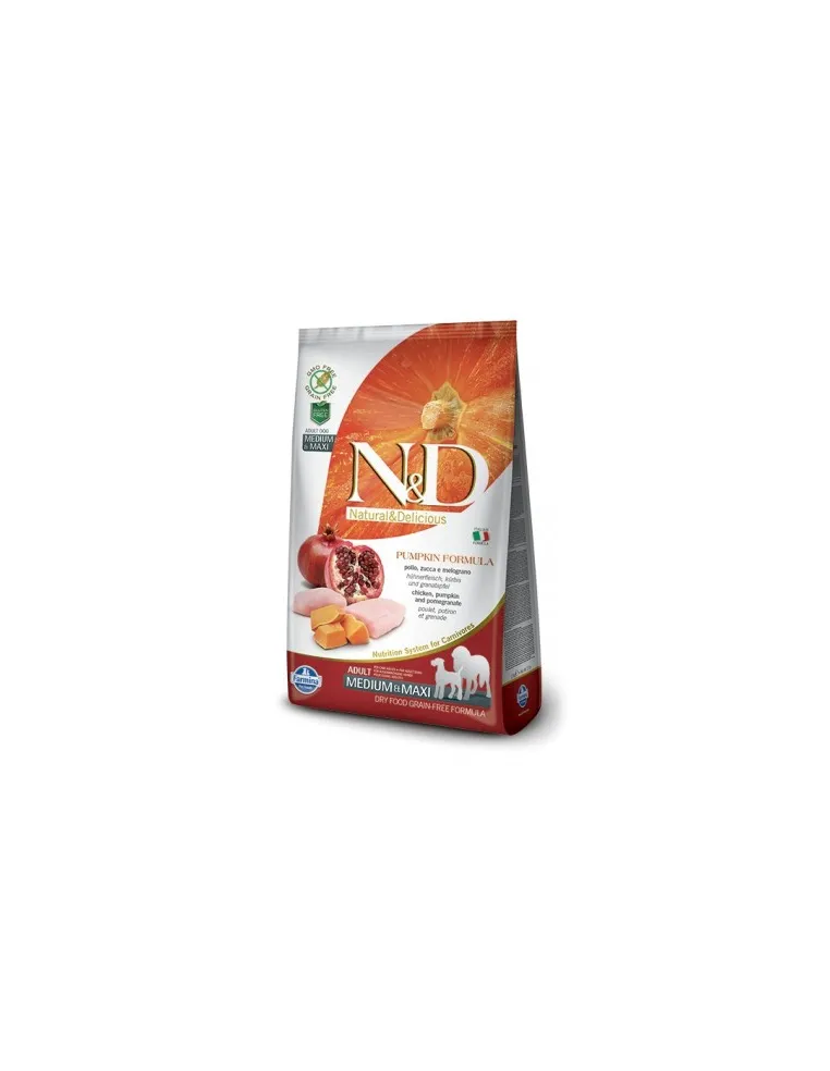 Farmina ned pumpkin grain free adult medio maxi pollo zucca e melograno 2,5 kg