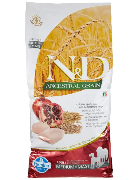 Farmina ned low grain medium e maxi farro avena pollo e melograno 12 kg Farmina ned low grain medium e maxi farro avena pollo e melograno 12 kg