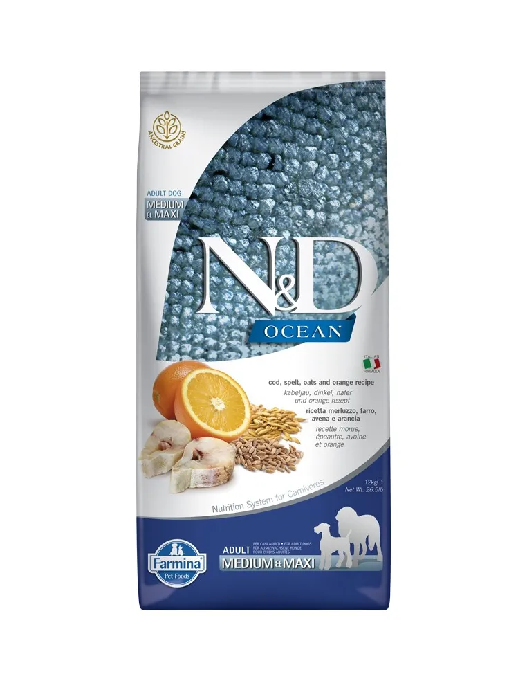 Farmina ned ocean low grain cane mini merluzzo farro avena e arancia 2,5 kg