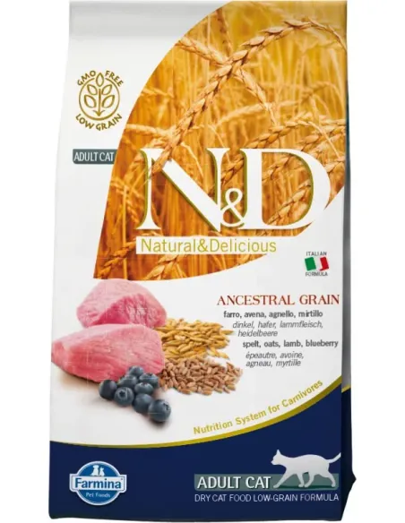 Farmina ned low grain gatto farro avena agnello e mirtillo 300 gr