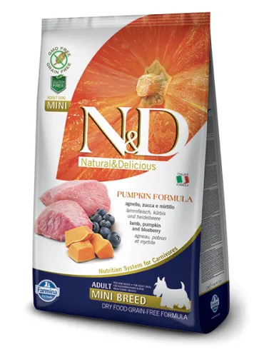 Farmina ned pumpkin grain free adult mini agnello zucca e mirtillo 800 gr