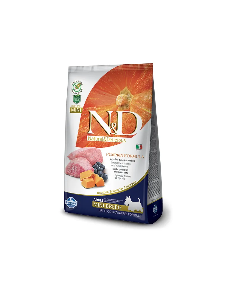 Farmina ned pumpkin grain free adult mini agnello zucca e mirtillo 800 gr