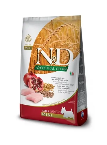 Farmina ned low grain cane mini farro avena pollo e melograno 800 gr