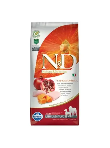 Farmina ned pumpkin grain free adult medio maxi pollo zucca e melograno 12 kg