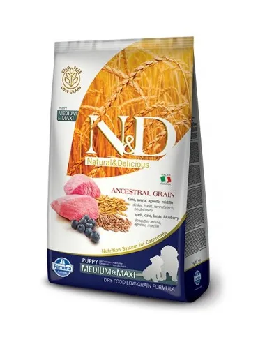Farmina ned low grain cane puppy medio maxi farro avena agnello e mirtillo 2,5 kg