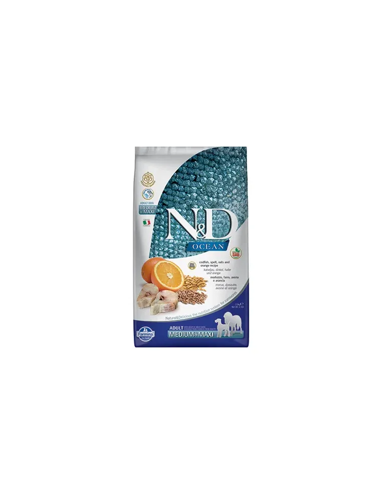 Farmina ned ocean low grain cane mini merluzzo farro avena e arancia 7 kg
