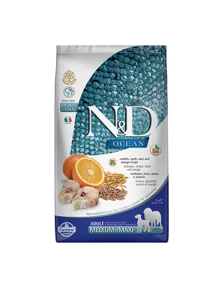 Farmina ned ocean low grain cane mini merluzzo farro avena e arancia 7 kg