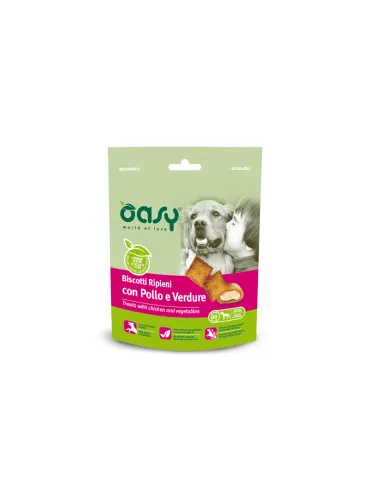 Biscotto Ripieno Oasy 80gr Pollo Verdure Dog Snack