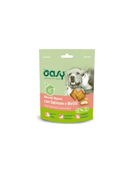 Biscotto Ripieno Oasy 80gr Salmone Mirtilli Dog Snack Biscotto Ripieno Oasy 80gr Salmone Mirtilli Dog Snack