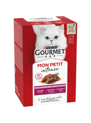 Cat Gourmet MonPetit Manzo Vitello Agnello 6x50gr