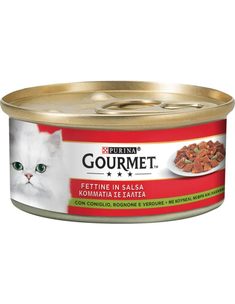 Cat Gourmet Rosse Fettine Coniglio e Rognone Verde 195g