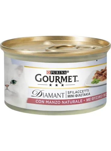 Diamant Gourmet Cat Sfilaccetti con Manzo Prelibato 85g