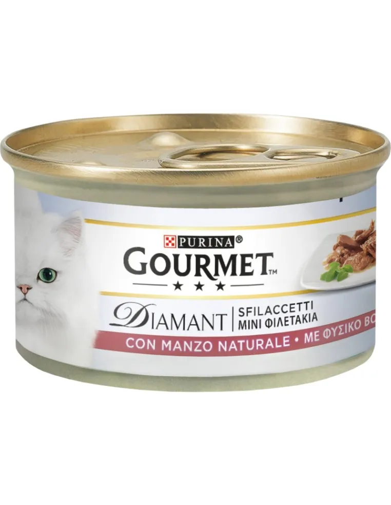 Diamant Gourmet Cat Sfilaccetti con Manzo Prelibato 85g
