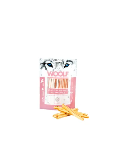 Dog Snack Woolf Sandwich Pollo Merluz 100gr