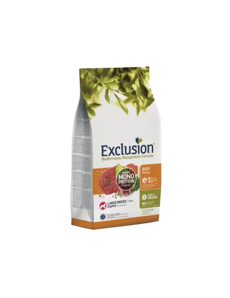 Exclusion Mediterraneo Puppy Large Manzo 12kg