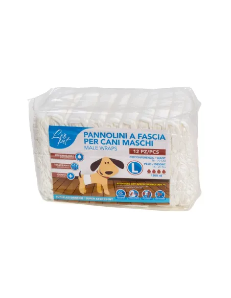 Fascia Maschile per Cani 12 Pezzi Misura L 16-25 kg