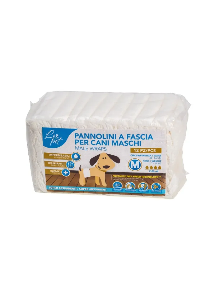 Fascia per Cani Maschi 12 Pezzi Misura M 7-16 kg