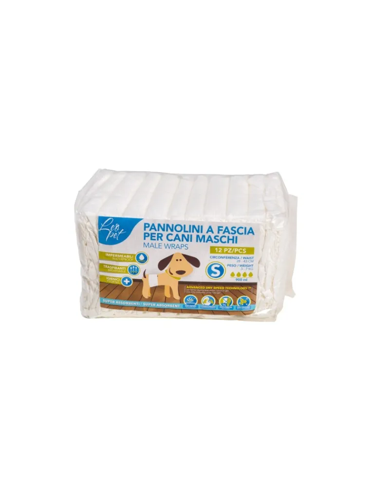 Fascia per Cani Maschi Misura S 12 Pezzi, Ø28-43, 3-7 kg