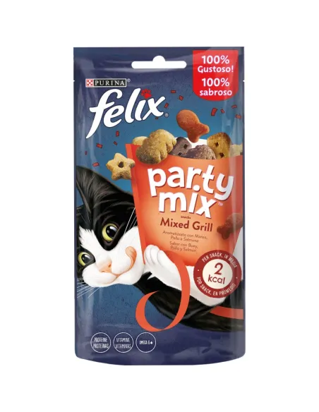 Felix Party Mix Snack Gatto Mixed Grill Manzo 60g Felix Party Mix Snack Gatto Mixed Grill Manzo 60g