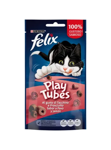 Felix Play Tubes Tacchino Prosciutto Snack Gatto 50g