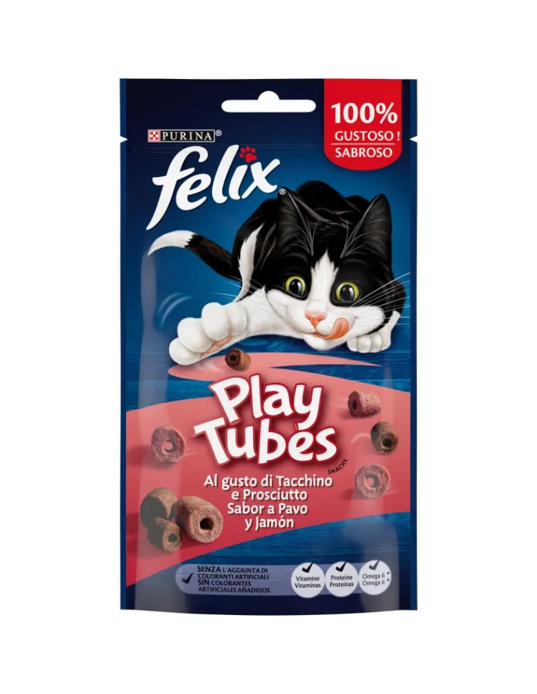 Felix Play Tubes Tacchino Prosciutto Snack Gatto 50g