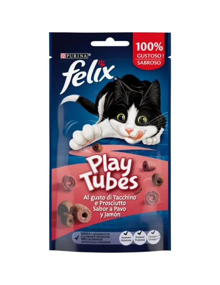 Felix Play Tubes Tacchino Prosciutto Snack Gatto 50g Felix Play Tubes Tacchino Prosciutto Snack Gatto 50g