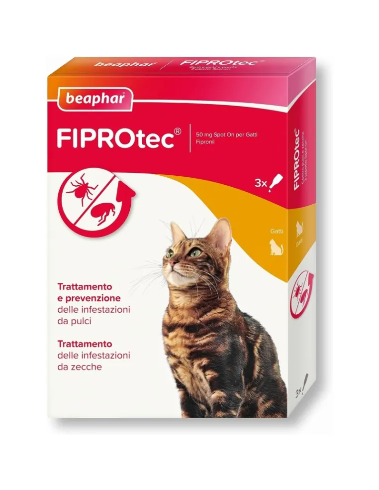 FiproTec Antiparassitario Gatto Beaphar 3 Pipette