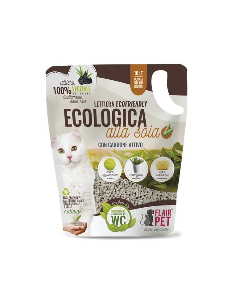 Flair Pet Lettiera Soia Carbone 10LT