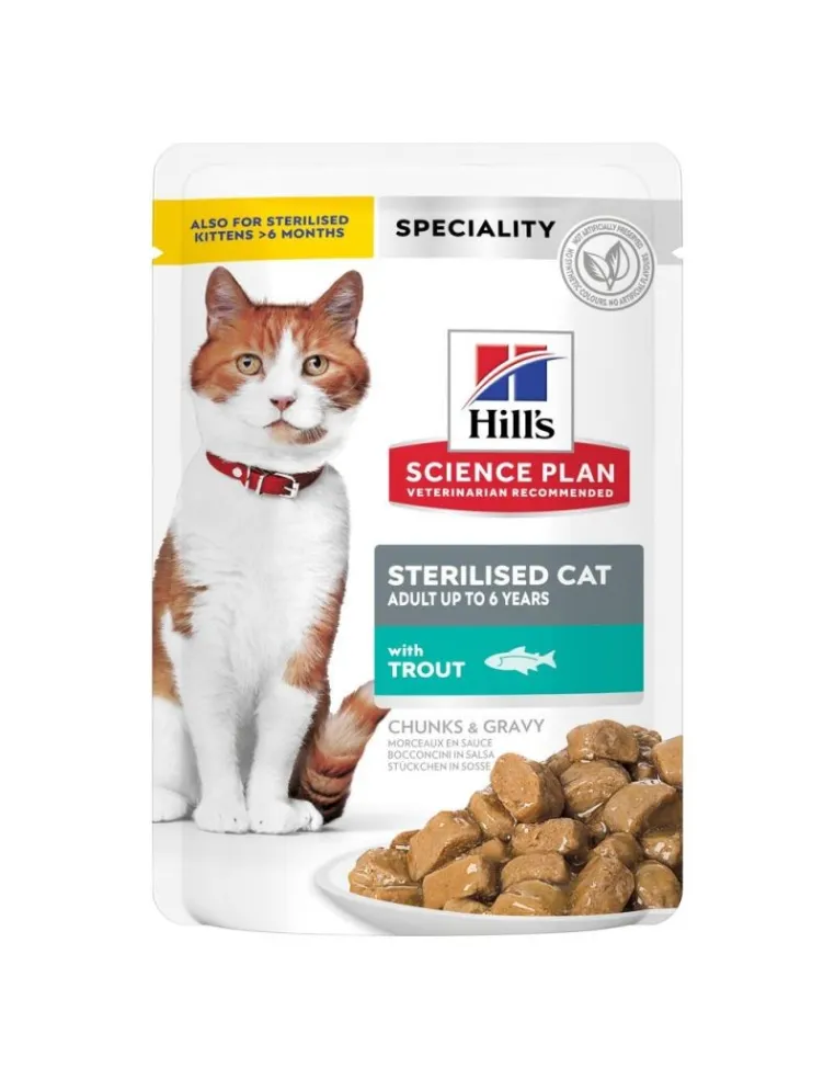 Hills Science Plan Sterilised Cat Food Trout 85g Pouch