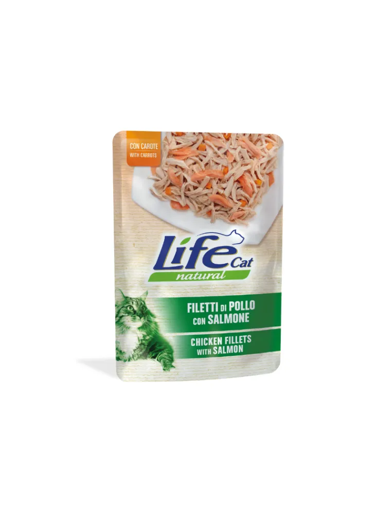 LifeCat Pollo Salmone Carote Busta 70gr
