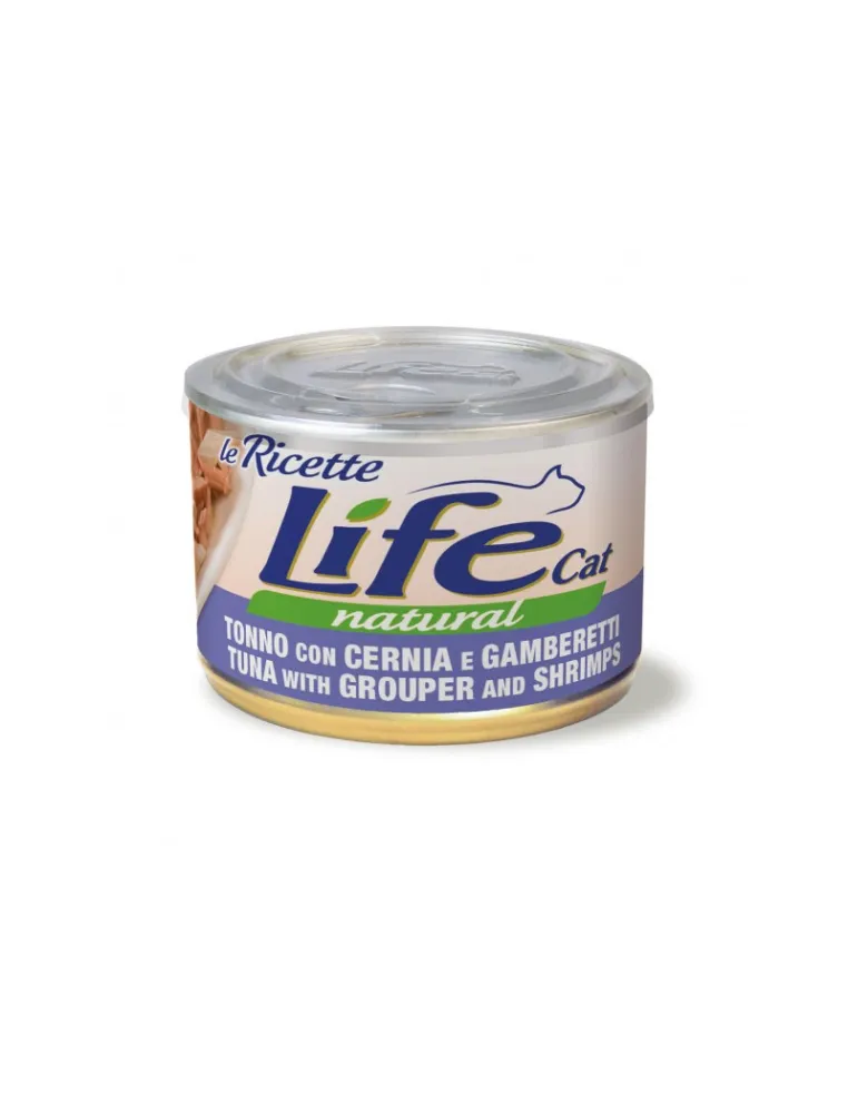 LifeCat Ricette Tonno, Cernia e Gamberetti 150g