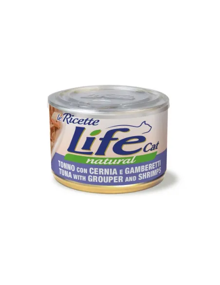 LifeCat Ricette Tonno, Cernia e Gamberetti 150g