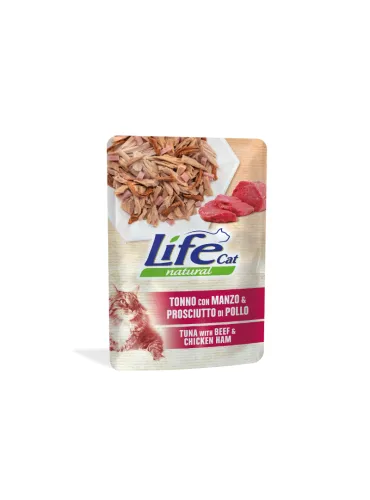 LifeCat Tonno, Manzo e Prosciutto Busta 70g