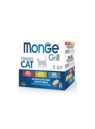 Monge Grill Multipack Mix 85gr Sterilised Gal/Vit/Tro