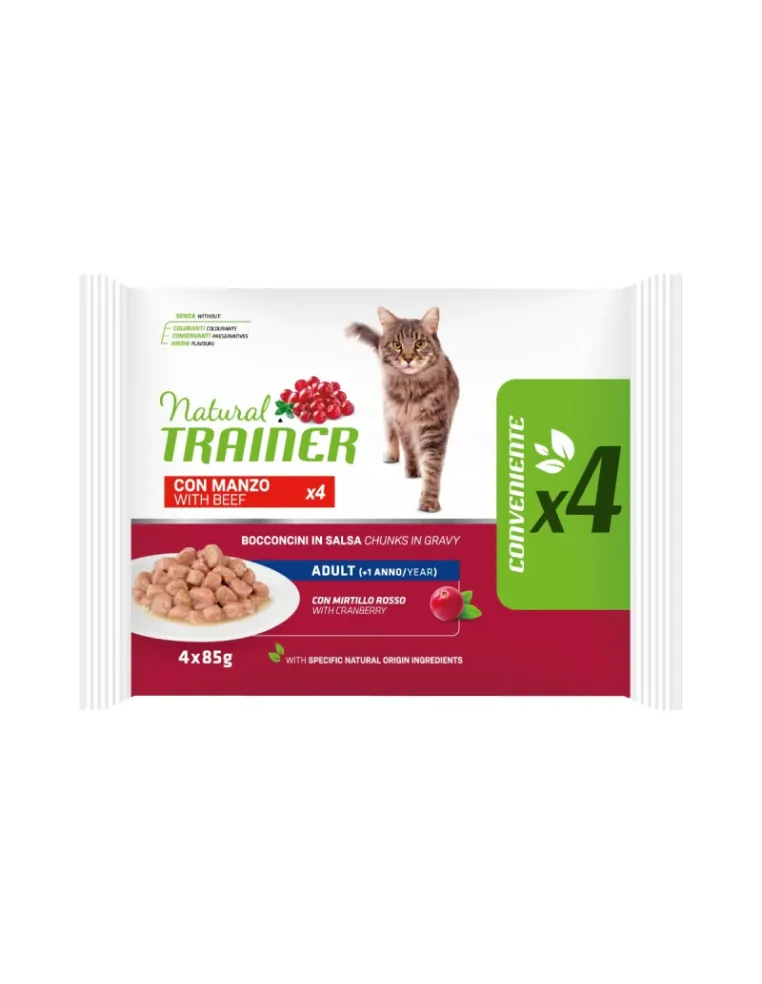 Natural Trainer Adult Manzo 4 Buste da 85g