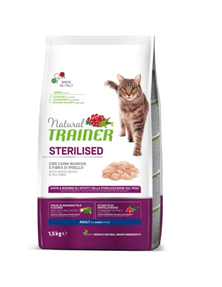 Natural Trainer Cat Sterilised Tacchino 1.5kg