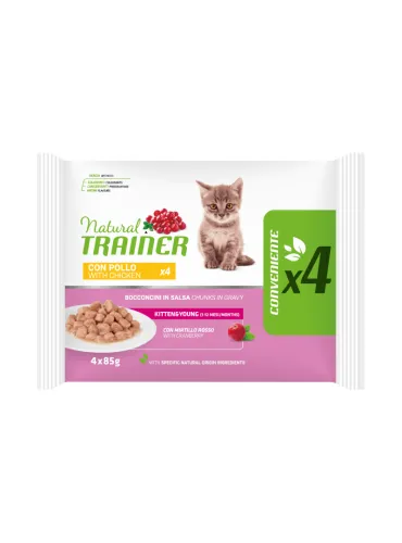 Natural Trainer Kitten Pollo 4 Buste da 85g